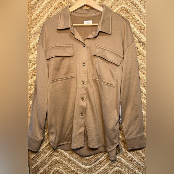 CI SONO Outerwear Women's Tan Shacket,Shirt Jacket,Size L,NWT - Picture 1 of 11